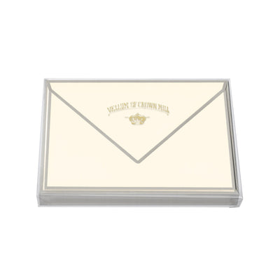 CRW 10 Cartes 10 Enveloppes Bords de Couleur 10,5 x 15,5-Set écriture-Crown Mill-Papeterie du Dôme