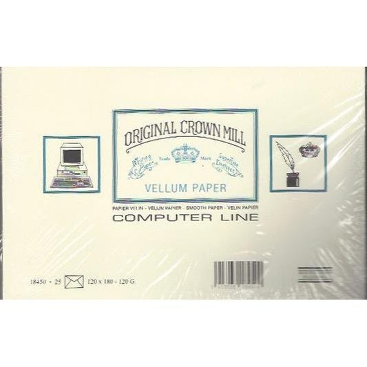 CRW 25 Enveloppes C6 Vélin Computer Line-Enveloppes-Crown Mill-Crème-Papeterie du Dôme