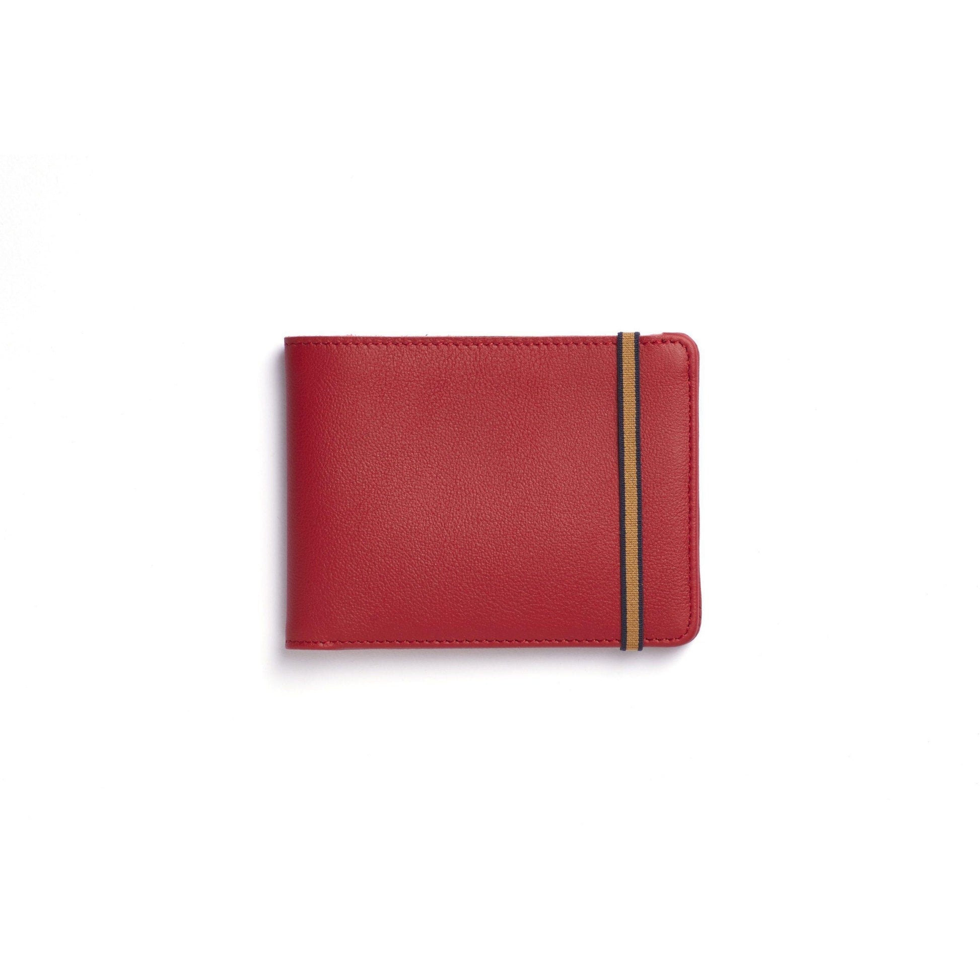CRY Portefeuille avec Élastique-Portefeuille-Carré Royal-Rouge Carmin-Papeterie du Dôme