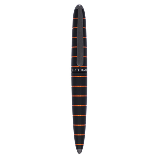 DPM Elox Ring Noir/Orange Stylo Roller-Stylo Roller-Diplomat-Papeterie du Dôme