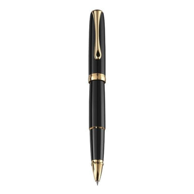 DPM Excellence A2 Laqué Noir Doré Stylo Roller-Stylo Roller-Diplomat-Papeterie du Dôme