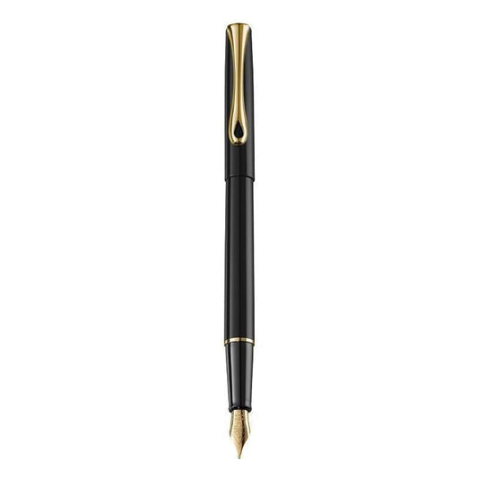 DPM Traveller Laqué Noir Doré Stylo Plume-Stylo Plume-Diplomat-Papeterie du Dôme