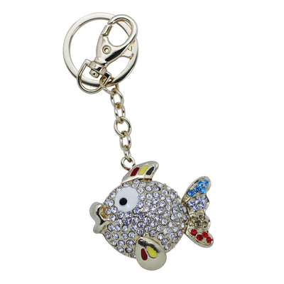 EQ Porte Clés Poisson Chromé Strass-Porte Clés-Equinoxe-Papeterie du Dôme