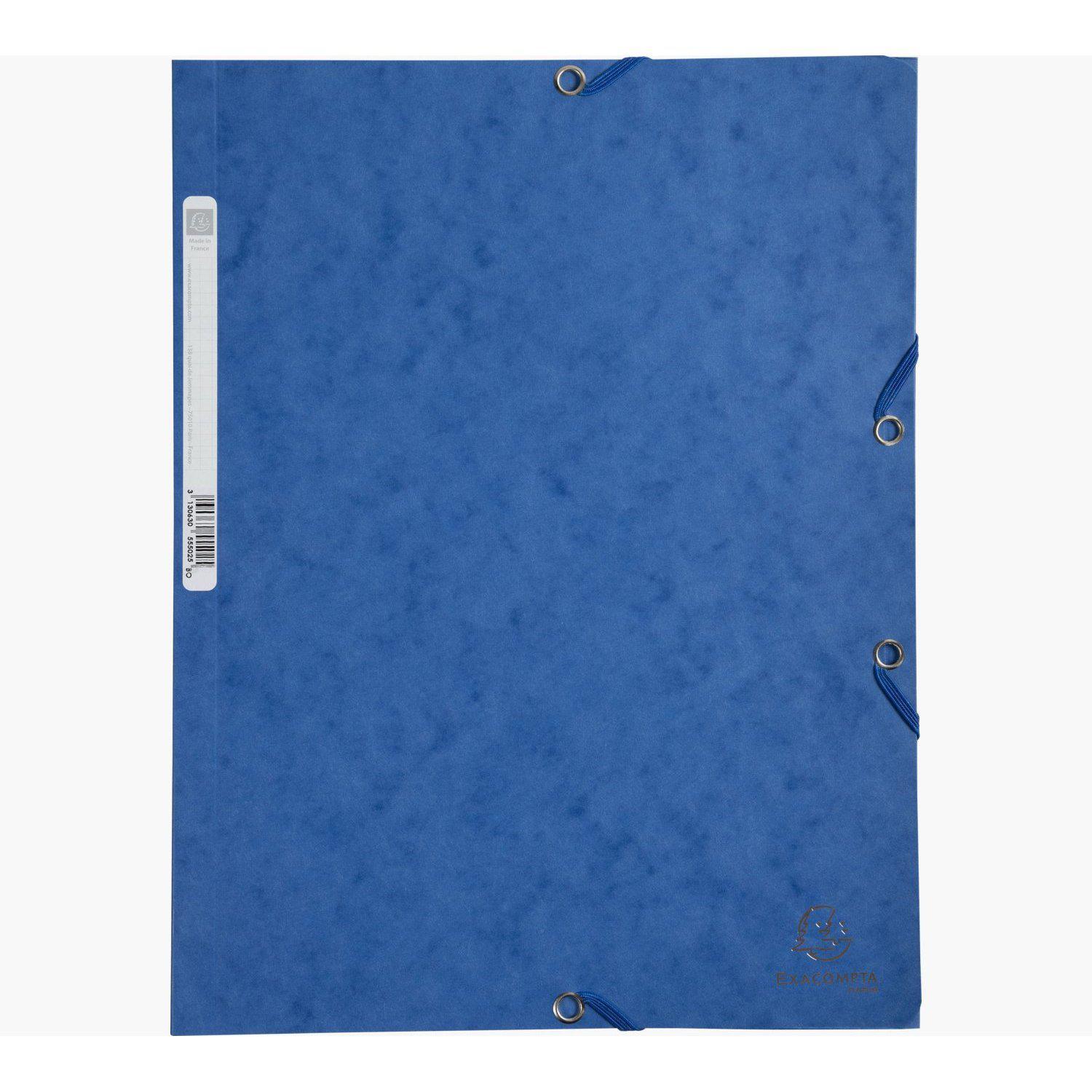EXA Chemise 3 Rabats à Élastique-Chemise-Exacompta-Bleu-Papeterie du Dôme