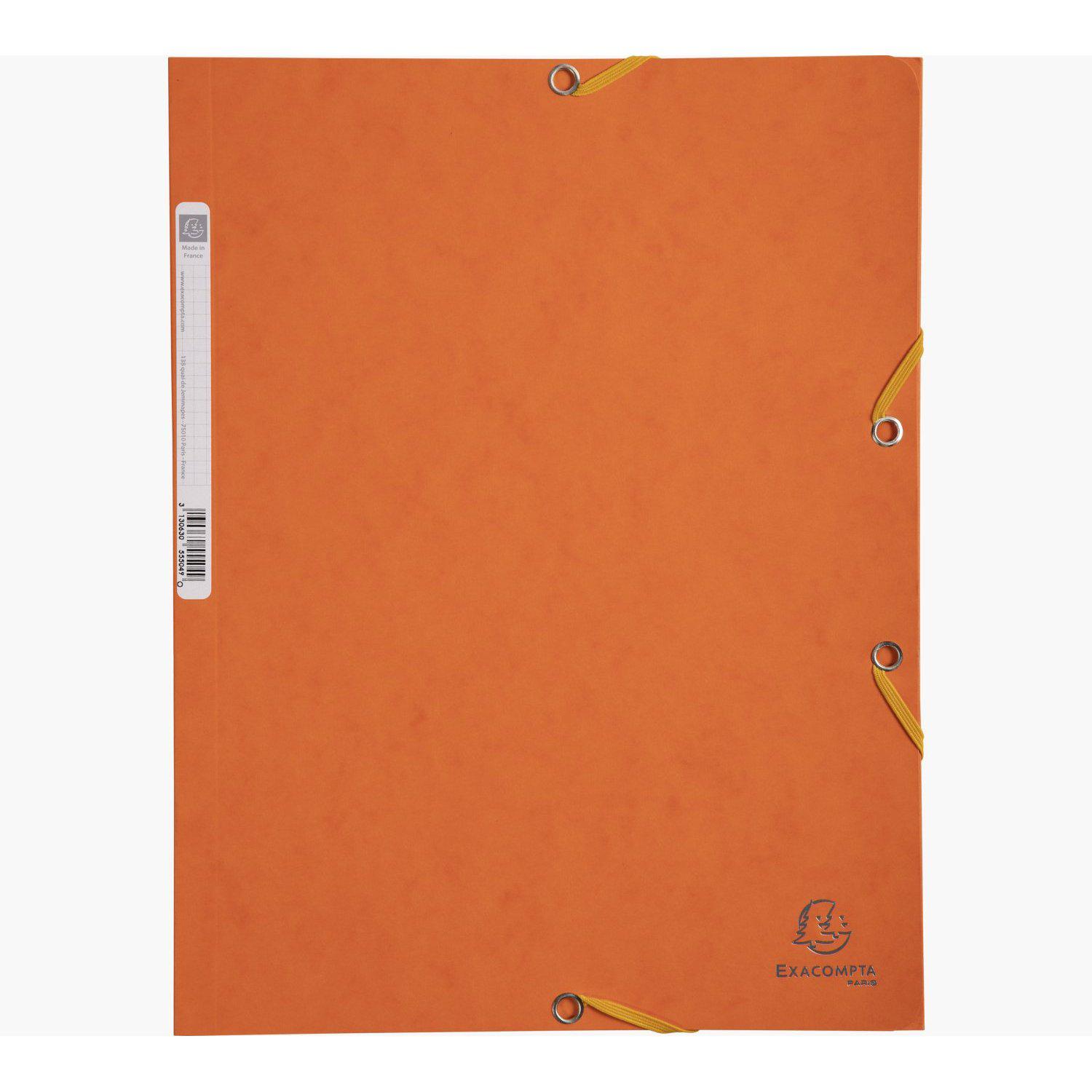 EXA Chemise 3 Rabats à Élastique-Chemise-Exacompta-Orange-Papeterie du Dôme