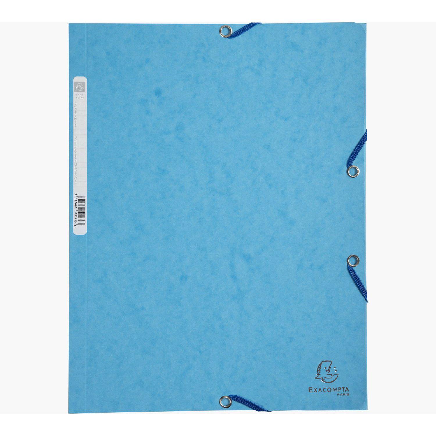 EXA Chemise 3 Rabats à Élastique-Chemise-Exacompta-Turquoise-Papeterie du Dôme