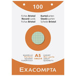 EXA Étui 100 Bristol 148x210-Bristol-Exacompta-Quadrillé 5x5 perforé Couleurs assorties-Papeterie du Dôme