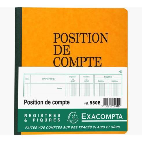 EXA Position de Compte 80 pages-Carnet de Comptes-Exacompta-Papeterie du Dôme