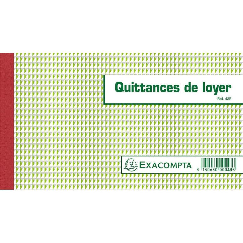 EXA Quittances de Loyer 50 Feuillets Horizontal Tripli-Quittance de Loyer-Exacompta-Papeterie du Dôme