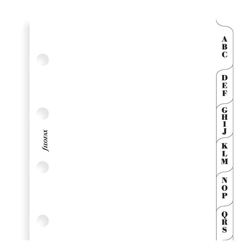 FFX Mini Recharge Alphabétique 3 Lettres Blanc-Recharge-Filofax-Papeterie du Dôme
