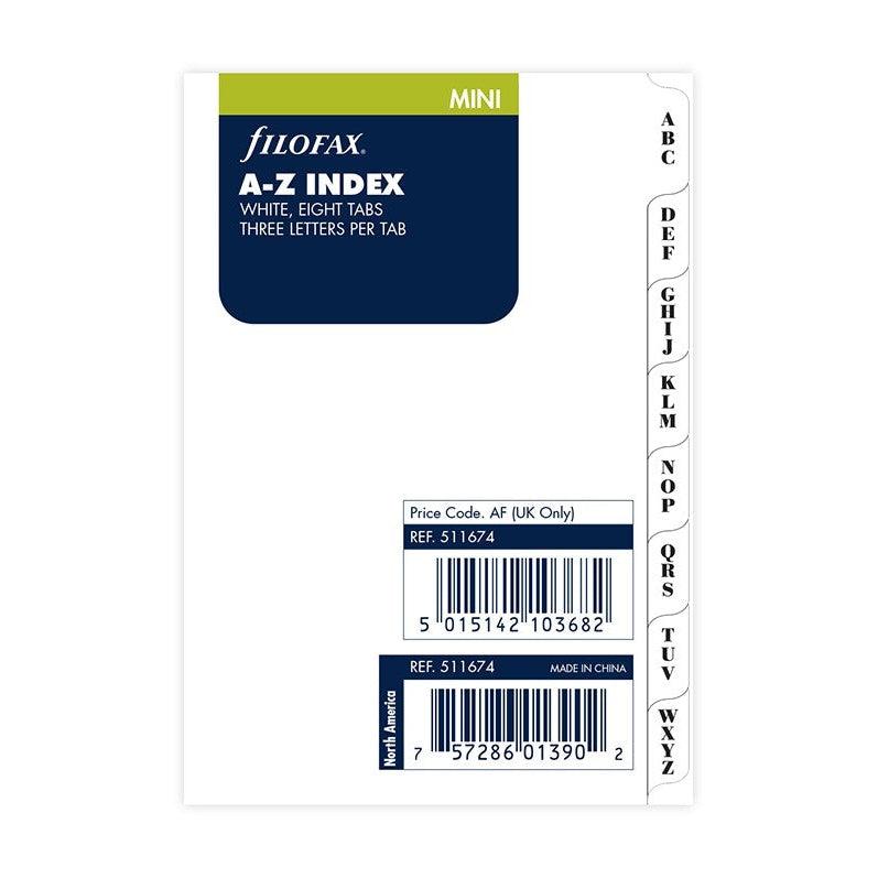 FFX Mini Recharge Alphabétique 3 Lettres Blanc-Recharge-Filofax-Papeterie du Dôme