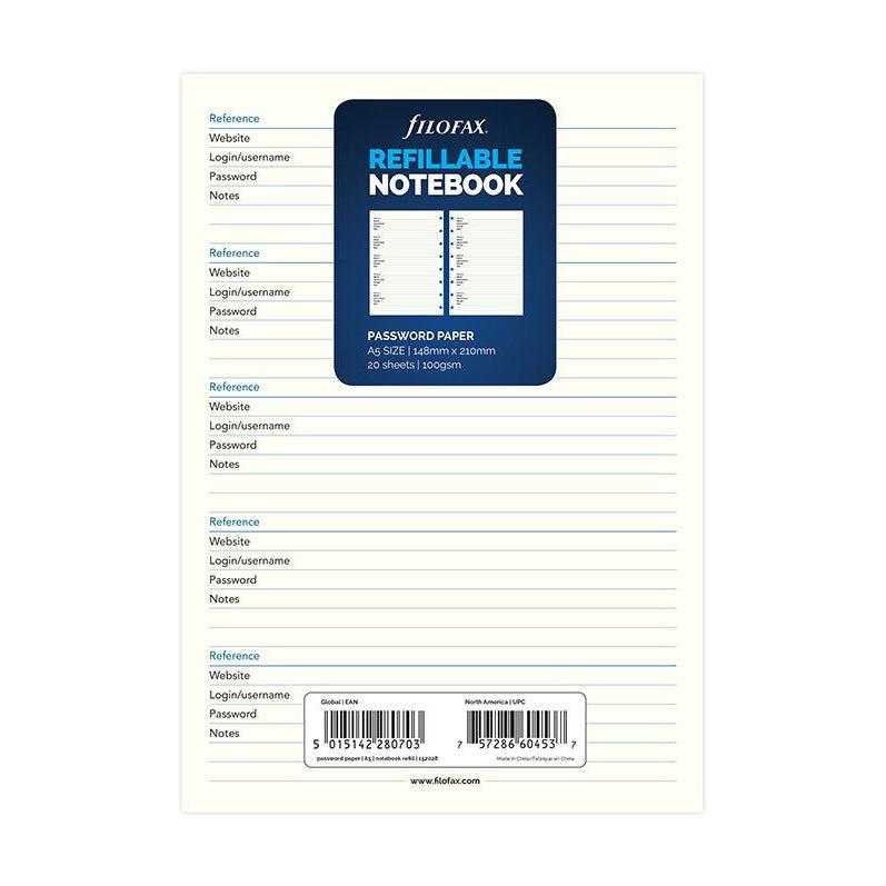 FFX Notebook A5 Mot de Passe-Recharge-Filofax-Papeterie du Dôme