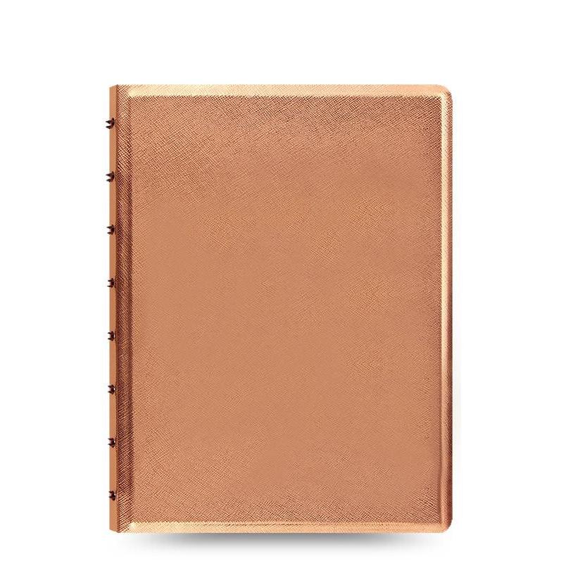 FFX Notebook Saffiano Metallics A5-Notebook A5-Filofax-Or Rose-Papeterie du Dôme