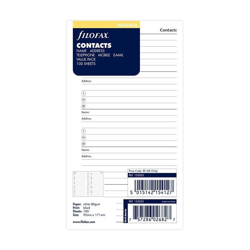 FFX Personal Recharge Adresses x100-Recharge-Filofax-Papeterie du Dôme