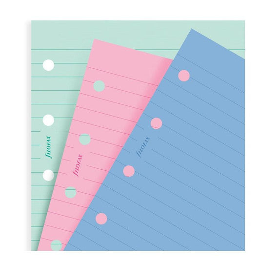 FFX Recharge Mini Feuilles Lignées Assorties Pastel-Recharge-Filofax-Papeterie du Dôme