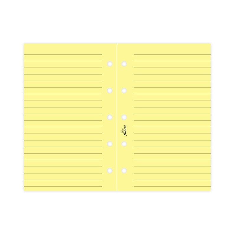 FFX Recharge Mini Feuilles Lignées Jaunes-Recharge-Filofax-Papeterie du Dôme