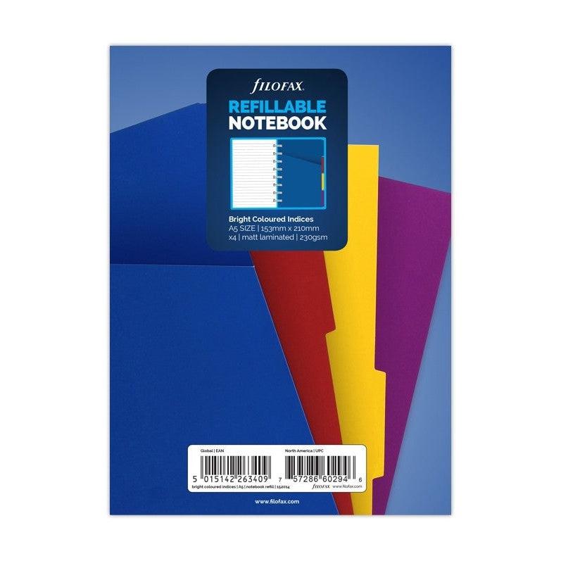 FFX Recharge Notebook A5 Index Couleurs Vives-Recharge Notebook-Filofax-Papeterie du Dôme