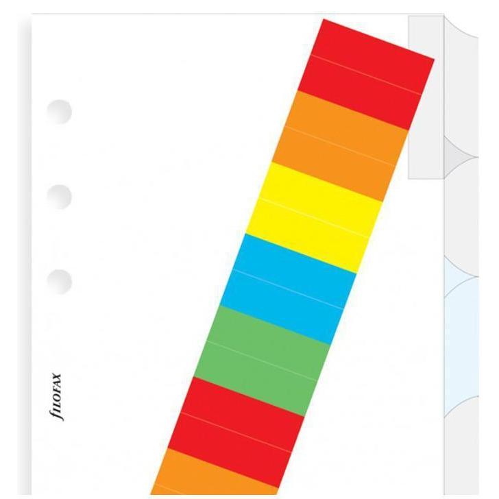 FFX Recharge Personal Index Vierge Colors-Recharge-Filofax-Papeterie du Dôme