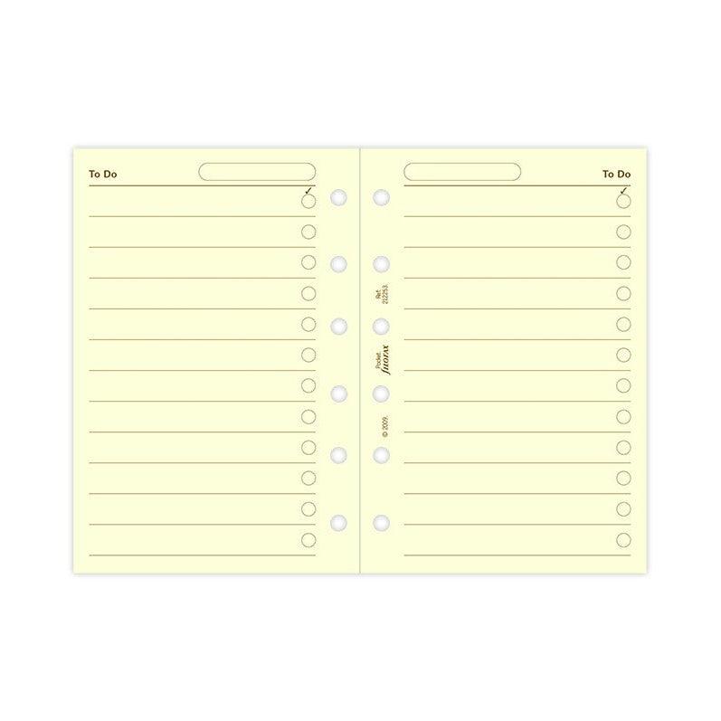FFX Recharge Pocket Cream To Do-Autres Recharges Agenda-Filofax-Papeterie du Dôme