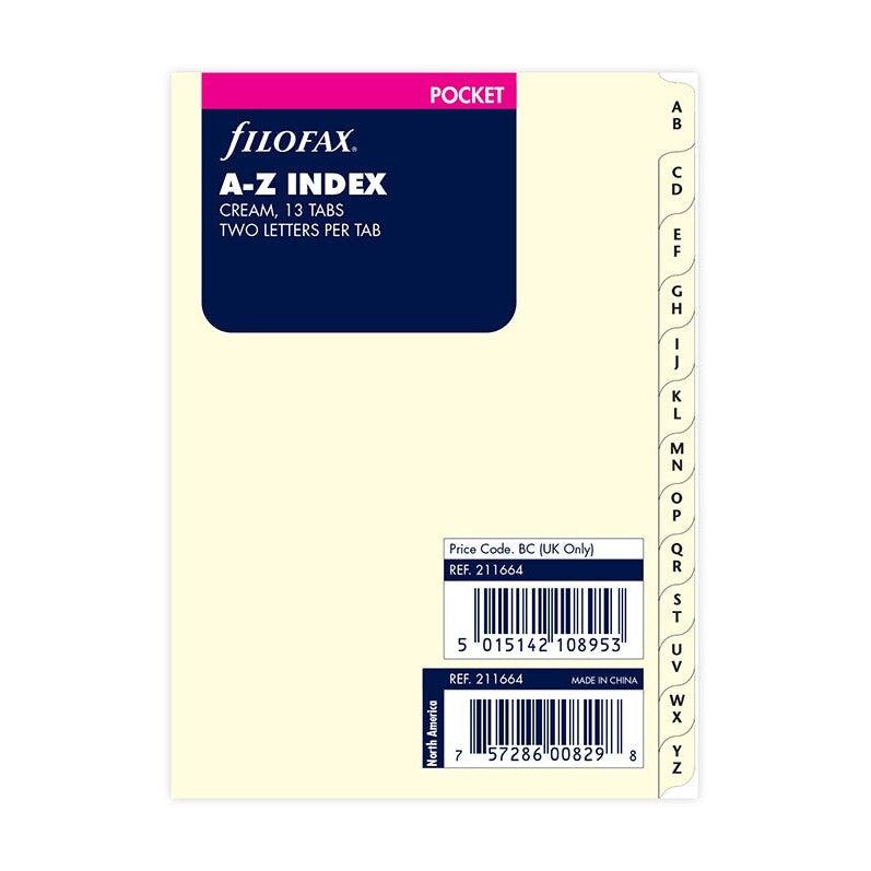 FFX Recharge Pocket Index Crème Alphabétique 2 Lettres-Recharge-Filofax-Papeterie du Dôme