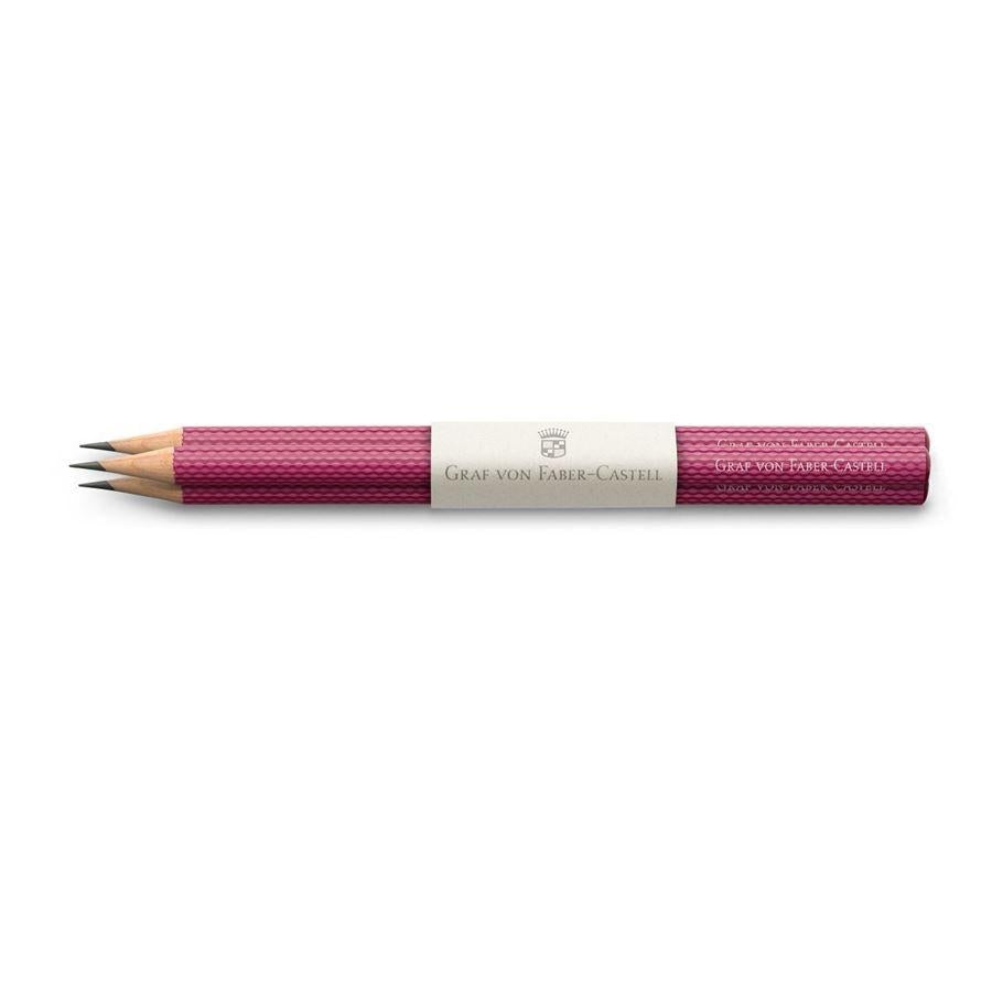 GVFC 3 Crayons Graphite Guillochés-Crayon-Graf von Faber-Castell-Rose-Papeterie du Dôme