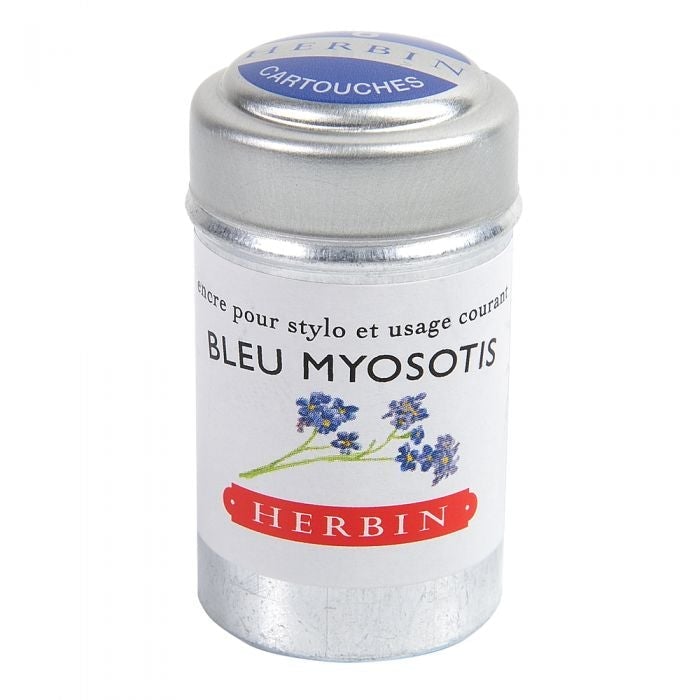Herbin Boite de 6 Cartouches-Encre-Herbin-Bleu Myosotis-Papeterie du Dôme