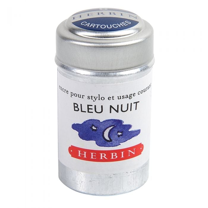 Herbin Boite de 6 Cartouches-Encre-Herbin-Bleu Nuit-Papeterie du Dôme