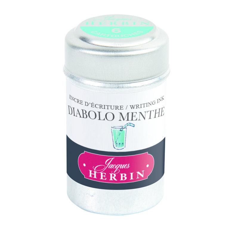 Herbin Boite de 6 Cartouches-Encre-Herbin-Diabolo Menthe-Papeterie du Dôme