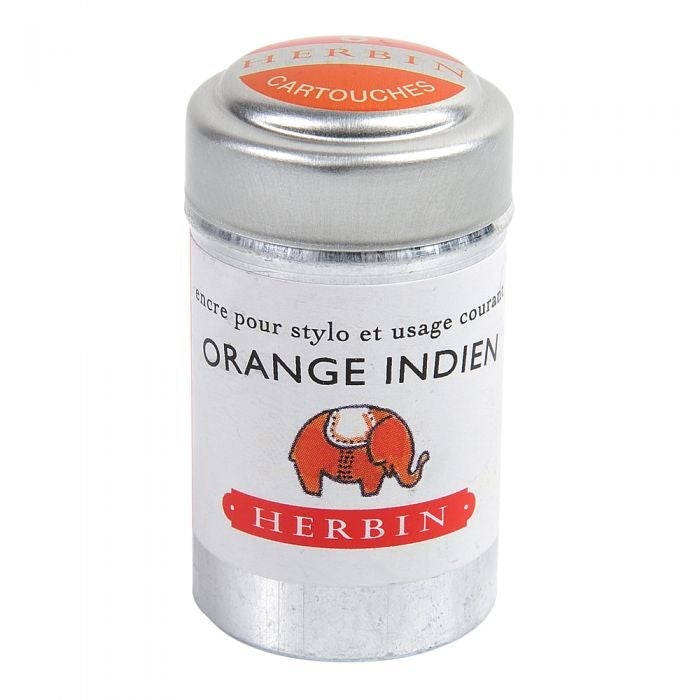 Herbin Boite de 6 Cartouches-Encre-Herbin-Orange Indien-Papeterie du Dôme