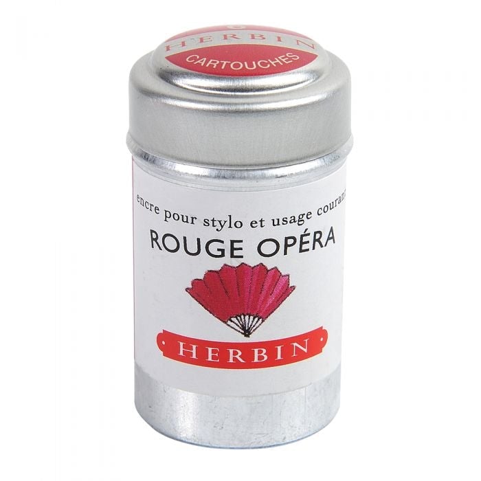 Herbin Boite de 6 Cartouches-Encre-Herbin-Rouge Opéra-Papeterie du Dôme