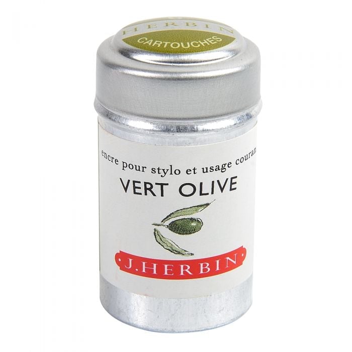 Herbin Boite de 6 Cartouches-Encre-Herbin-Vert Olive-Papeterie du Dôme