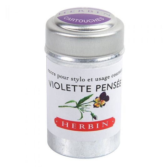 Herbin Boite de 6 Cartouches-Encre-Herbin-Violette Pensée-Papeterie du Dôme