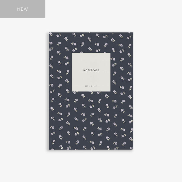 KTK Carnet Small Flower A5 Dots-Carnet-Kartotek-Small flower navy-Papeterie du Dôme