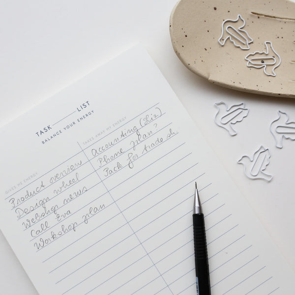 KTK Task List Energy Balance A5-Carnet-Kartotek-Papeterie du Dôme