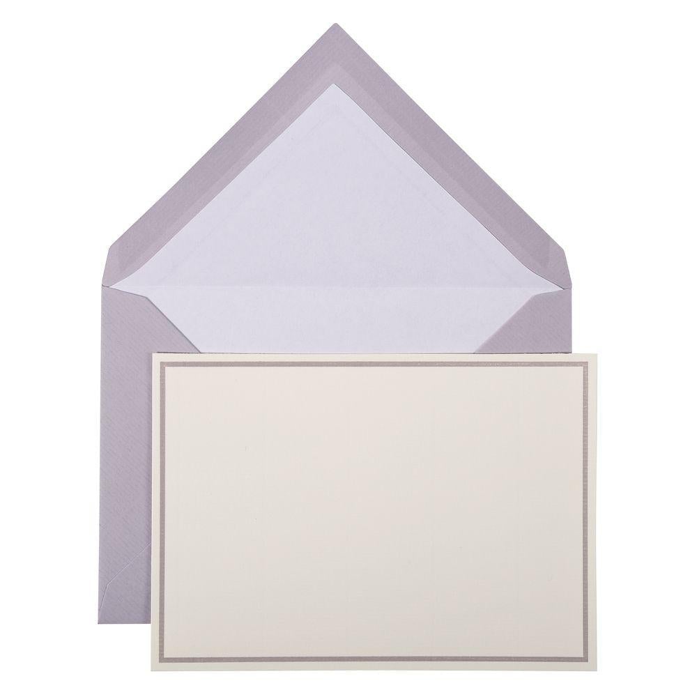 LALO Vergé 10 Cartes Bordées avec Enveloppes C6-Correspondance-Lalo-Gris Souris-Papeterie du Dôme