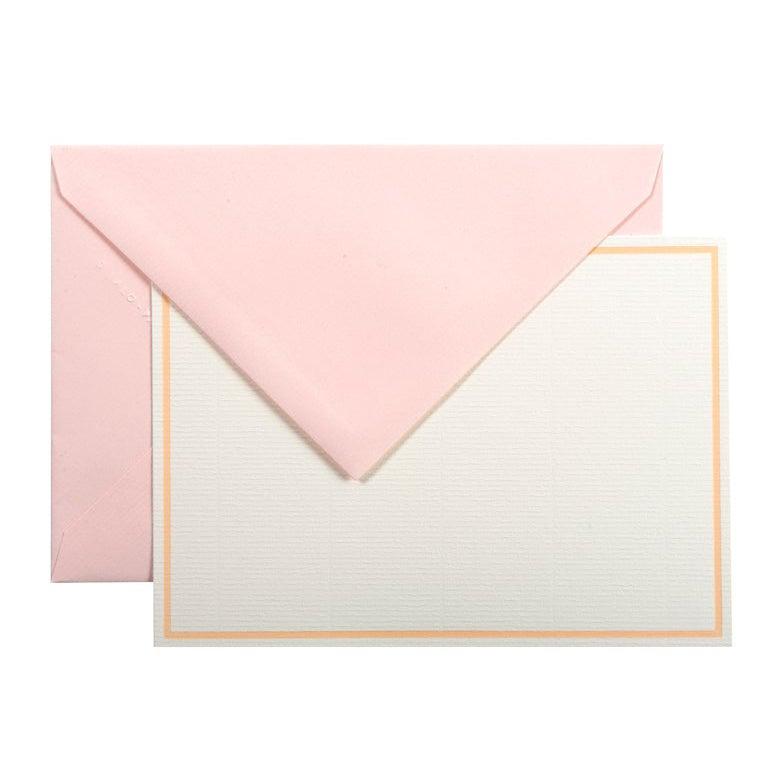LALO Vergé 10 Cartes Bordées avec Enveloppes C6-Correspondance-Lalo-Rose-Papeterie du Dôme