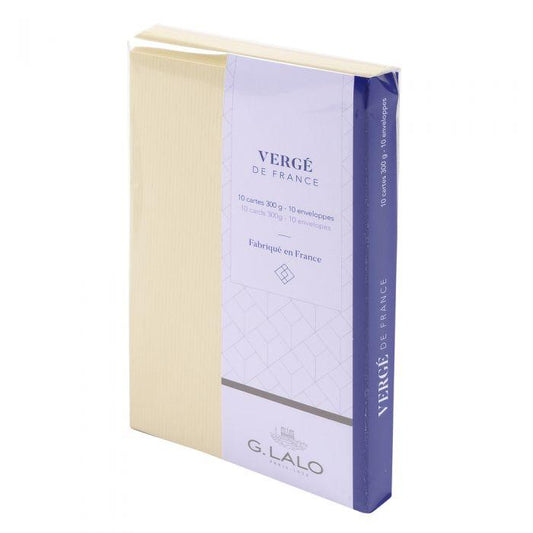 LALO Vergé 10 Cartes avec Enveloppes 85x135 Gommées-Correspondance-Lalo-Papeterie du Dôme