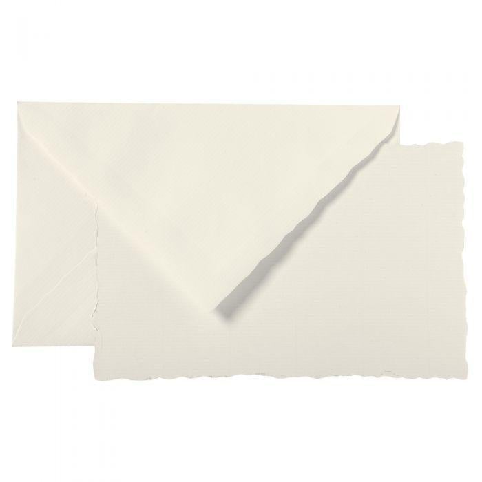 LALO Vergé 10 Cartes avec Enveloppes 97x152 Cranté-Correspondance-Lalo-Blanc-Papeterie du Dôme