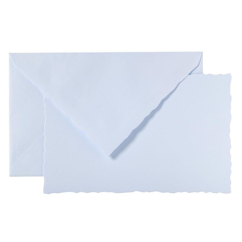 LALO Vergé 10 Cartes avec Enveloppes 97x152 Cranté-Correspondance-Lalo-Bleu-Papeterie du Dôme