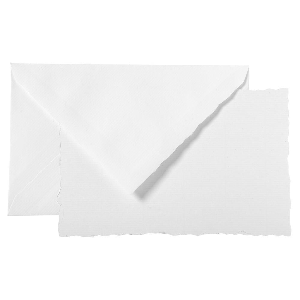 LALO Vergé 10 Cartes avec Enveloppes 97x152 Cranté-Correspondance-Lalo-Extra Blanc-Papeterie du Dôme