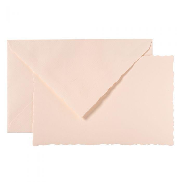 LALO Vergé 10 Cartes avec Enveloppes 97x152 Cranté-Correspondance-Lalo-Rose-Papeterie du Dôme