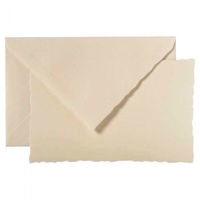 LALO Vergé 10 Cartes avec Enveloppes 97x152 Cranté-Correspondance-Lalo-Sable-Papeterie du Dôme