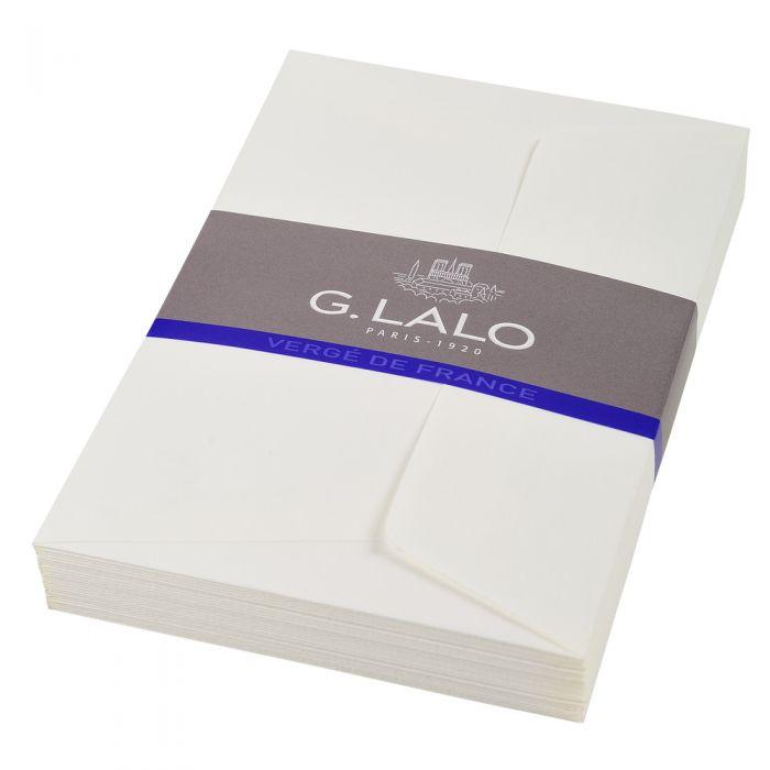 LALO Vergé 25 Enveloppes C6 Adhésives-Enveloppes-Lalo-Blanc-Papeterie du Dôme