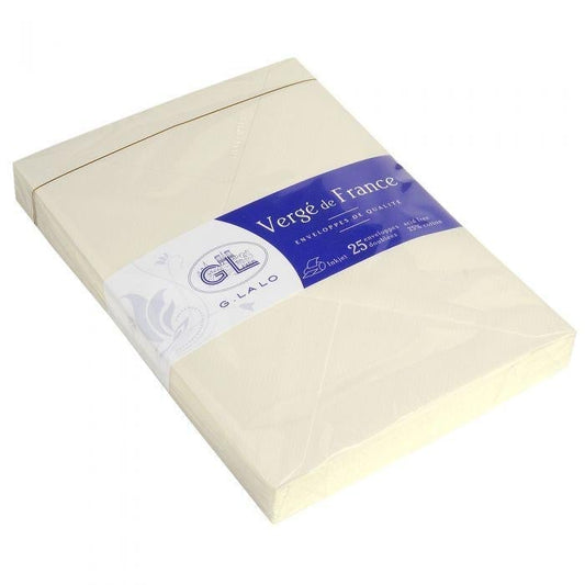 LALO Vergé 25 Enveloppes C6 Doublées-Enveloppes-Lalo-Papeterie du Dôme