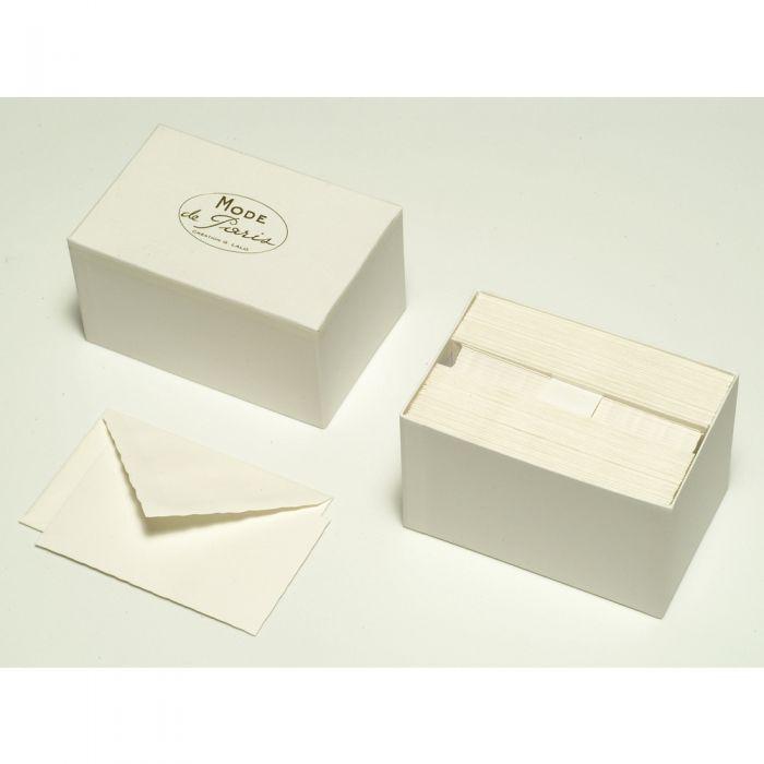 LALO Vergé Coffret Mode Paris 30 Cartes avec Enveloppes-Correspondance-Lalo-Blanc-Papeterie du Dôme