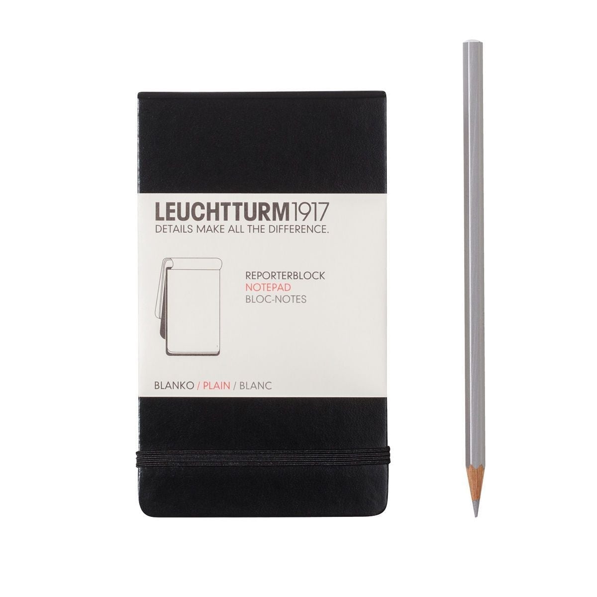 LCHT Bloc-Notes A6 Rigide-Bloc Notes-Leuchtturm 1917-A6-Blanc-Noir-Papeterie du Dôme