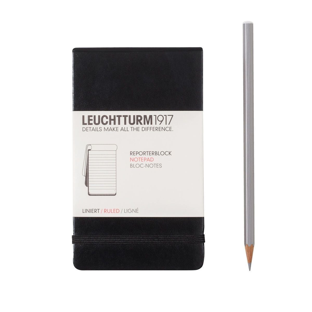 LCHT Bloc-Notes A6 Rigide-Bloc Notes-Leuchtturm 1917-A6-Ligné-Noir-Papeterie du Dôme