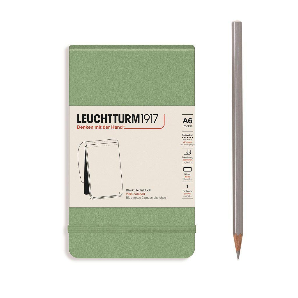 LCHT Bloc-Notes A6 Rigide-Bloc Notes-Leuchtturm 1917-A6-Blanc-Sauge-Papeterie du Dôme