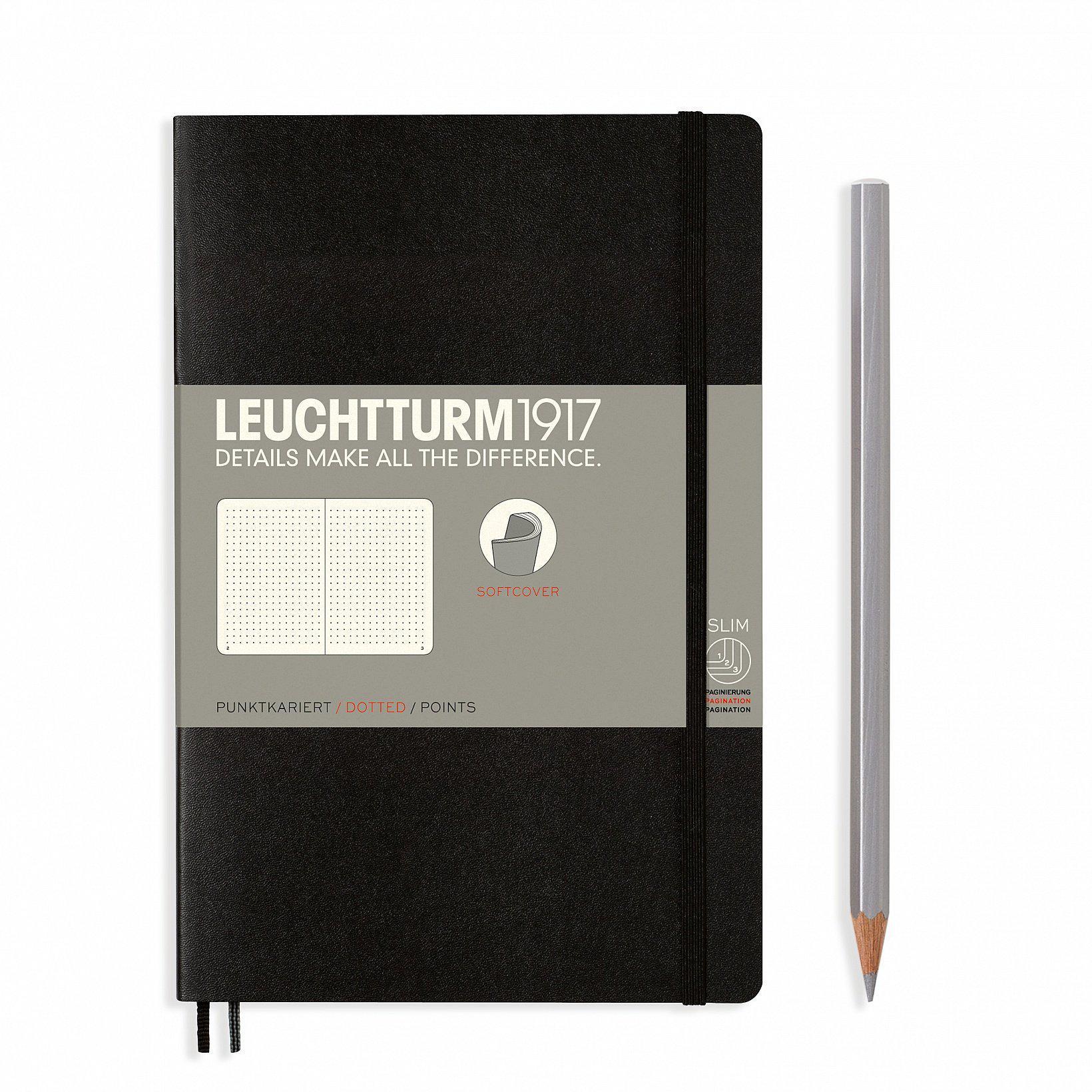 LCHT Paperback B6+ Souple Dots-Carnet-Leuchtturm 1917-Noir-B6+-Dots-Papeterie du Dôme