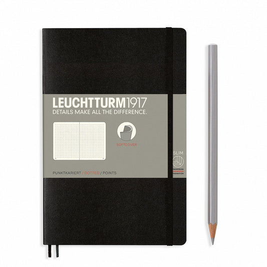 LCHT Paperback B6+ Souple Dots-Carnet-Leuchtturm 1917-Noir-B6+-Dots-Papeterie du Dôme
